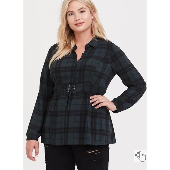 torrid Tops - 👀2 for $15👀 Challis Corset Peplum Top